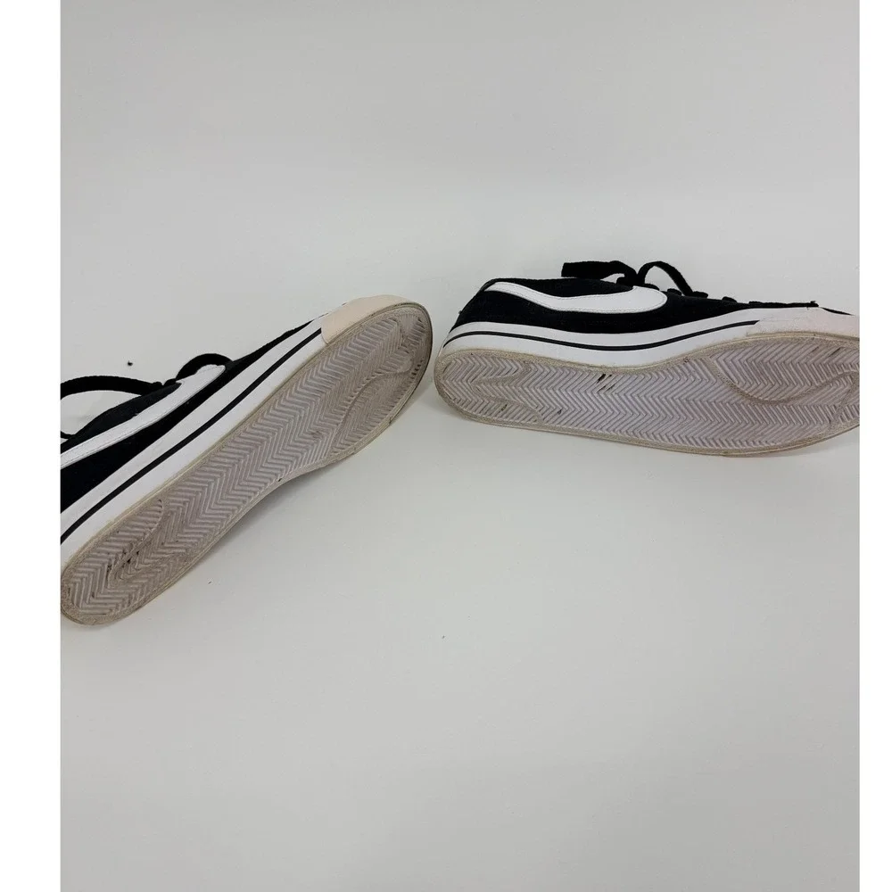 Nike Court Legacy Canvas Black White Low Top Sneakers Womens 7